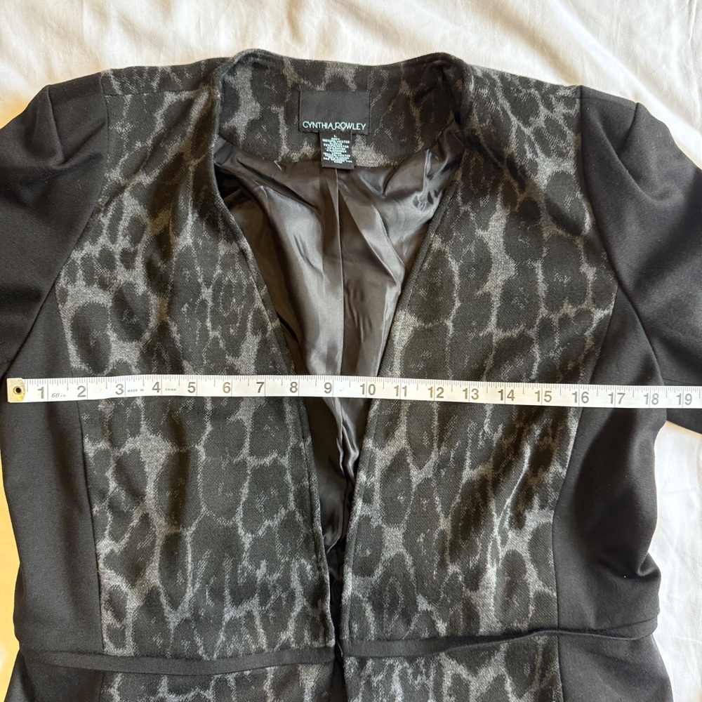 CYNTHIA ROWLEY Leopard Print Jacket SIZE L - Picture 6 of 11